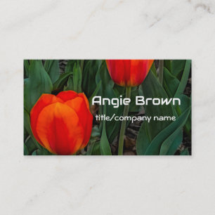 bold red tulips flower photography nature business card