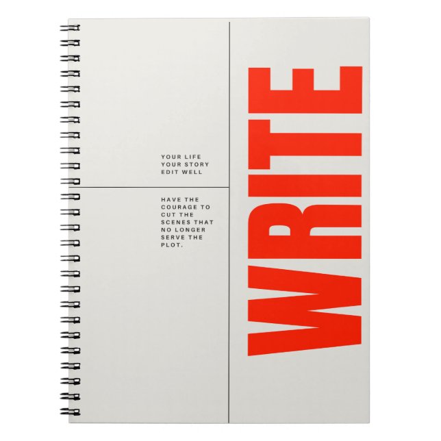 Bold Red Typographic Notebook Journal (Front)