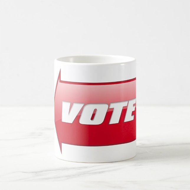 Bold Red Vote Arrow Sign Election Campaign Voting  Coffee Mug (Creator Uploaded)