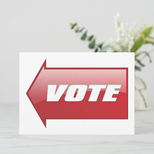 Bold Red Vote Arrow Sign Election Campaign Voting  Invitation (Creator Uploaded)