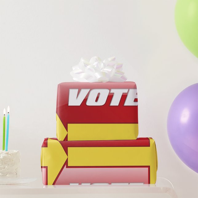 Bold Red Vote Arrow Sign Election Campaign Voting  Wrapping Paper (Creator Uploaded)