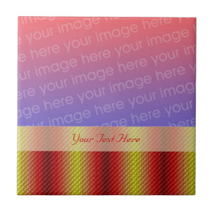 Bold Red Yellow Stripes Your Photo Tile