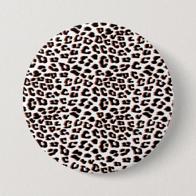 Bold Reddish Brown Leopard Print 7.5 Cm Round Badge (Front)