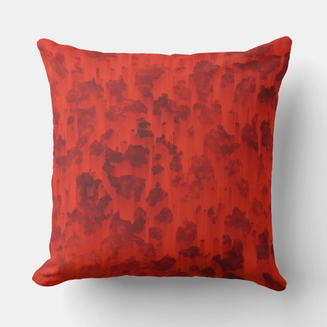 BOLD REDS and RUSTY BLOTCH organics Throw Cushion (Front)