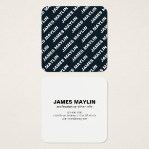 Bold Repeating Editable Name   Simple Black White