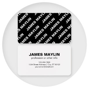 Bold Repeating Editable Name Simple Black White