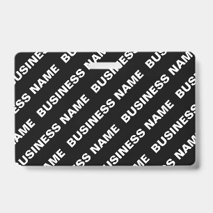 Bold Repeating Editable Name Simple Black White ID Badge