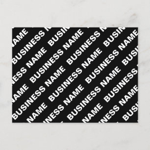 Bold Repeating Editable Name   Simple Black White Postcard