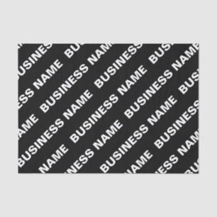Bold Repeating Editable Name Simple Black White Tissue Paper