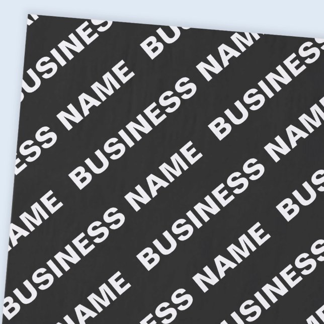 Bold Repeating Editable Name | Simple Black White Tissue Paper (Creator Uploaded)