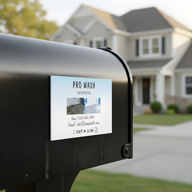 Bold Residential Pressure Washing Overlay Magnetic Business Card (Creator Uploaded)