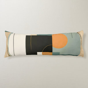 Bold Retro: Abstract Circles & Rectangles Body Cushion