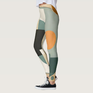 Bold Retro: Abstract Circles & Rectangles Leggings