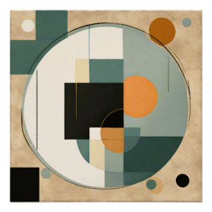 Bold Retro: Abstract Circles & Rectangles  Poster