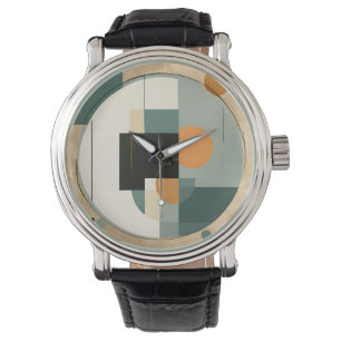 Bold Retro: Abstract Circles & Rectangles Watch