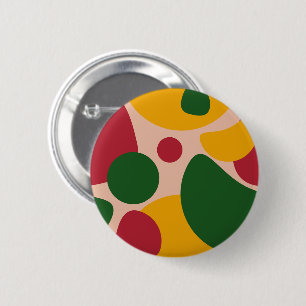 Bold Retro Abstract Shapes Pattern 6 Cm Round Badge
