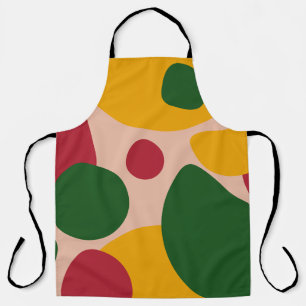Bold Retro Abstract Shapes Pattern Apron