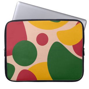 Bold Retro Abstract Shapes Pattern Laptop Sleeve