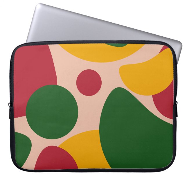 Bold Retro Abstract Shapes Pattern  Laptop Sleeve (Front)
