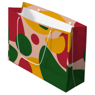 Bold Retro Abstract Shapes Pattern Large Gift Bag