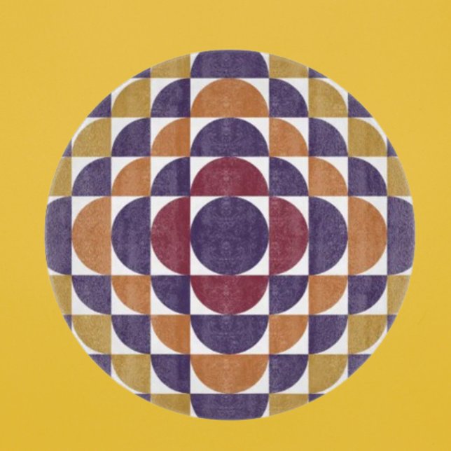 Bold Retro Circles Decorative Glass Cutting Board  (Creator Uploaded)