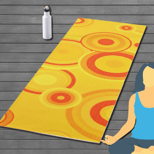 Bold Retro Circles skateboard – Yellow & Orange Yoga Mat