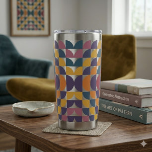 Bold Retro Circles Thermal Tumbler   Mid-Century