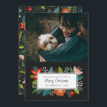 Bold Retro Citrus & Floral | Photo Holiday<br><div class="desc">This stylish holiday photo card features a floral framed greeting on the front and a colourful pattern on the back,  including orange slices,  flowers,  pine boughs,  snowflakes,  berries,  leaves,  and sprigs! All artwork created exclusively by Orabella Prints - you won't find this design anywhere else! :)</div>