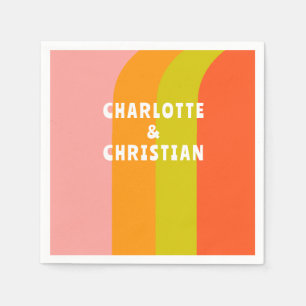 Bold Retro Citrus Wedding Napkin