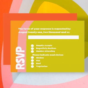 Bold Retro Citrus Wedding RSVP Card