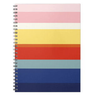 Bold Retro Color Block Stripe Design Notebook