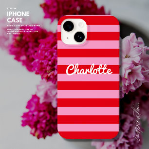 Bold Retro Colorful Red and Pink Custom Case-Mate iPhone 14 Case