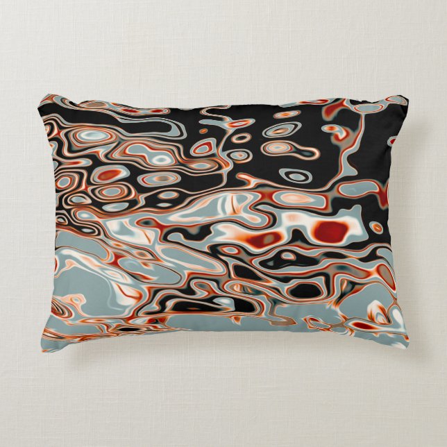 Bold Retro Colourful Abstract Pattern Decorative Cushion (Front)