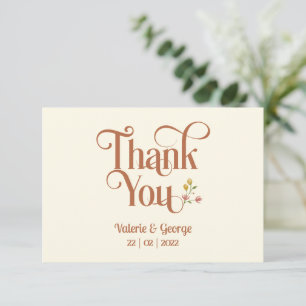 Bold Retro Earthy Tones   Thank You Card