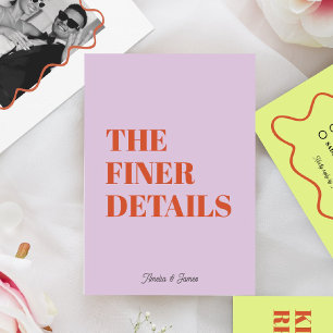 Bold Retro Funky Modern Wedding Enclosure card