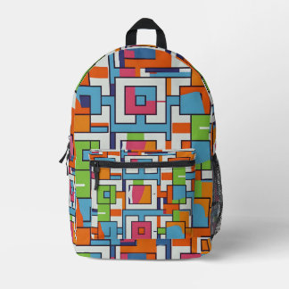 "Bold Retro Fusion" Printed Backpack