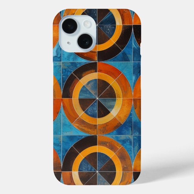 Bold Retro Geometric Circles Phone Case (Back)