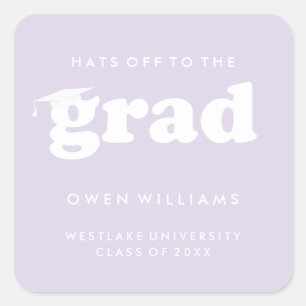 BOLD RETRO HATS OFF TO THE GRAD GRADUATION STICKER