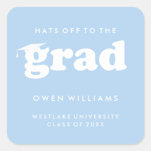 BOLD RETRO HATS OFF TO THE GRAD GRADUATION STICKER