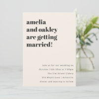 Bold Retro Ivory Wedding Evening Reception Names