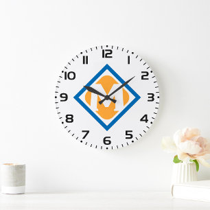 Bold Retro Metro M Logo Urban Transit Emblem Large Clock
