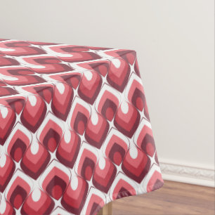 Bold Retro Modern Motif in Pinks Tablecloth