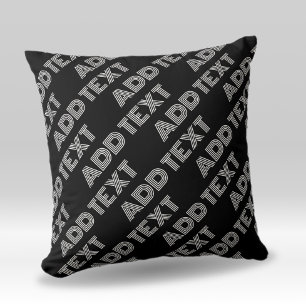Bold Retro-modern Name or Word Pattern Cushion