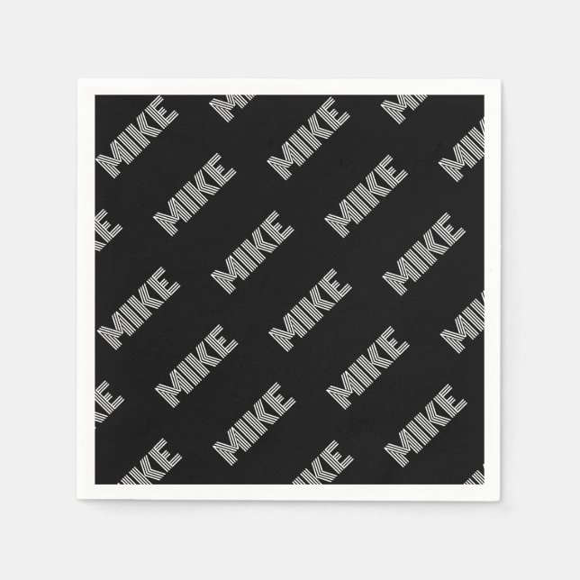 Bold Retro-modern Name or Word Pattern Napkin (Front)