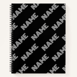 Bold Retro-modern Name or Word Pattern Notebook