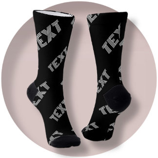Bold Retro-modern Name or Word Pattern Socks