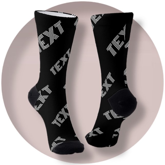 Bold Retro-modern Name or Word Pattern Socks (Creator Uploaded)