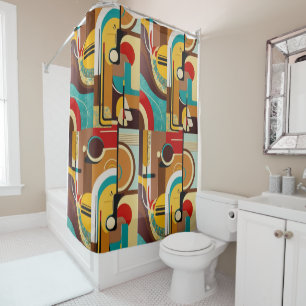 Bold Retro Patterns   Mid-Century Colours Shower Curtain