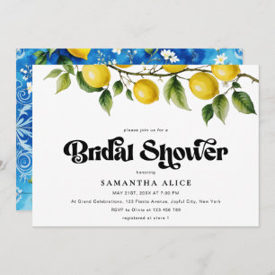 Bold Retro Script Italian Positano Bridal Shower Invitation