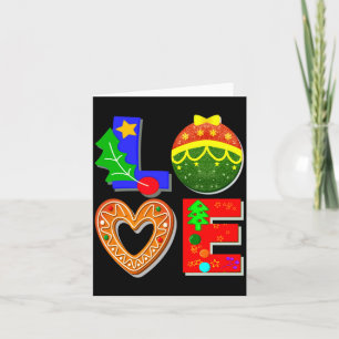 Bold Retro Tygraphy Love Xmas And Cookies T Shirt  Card